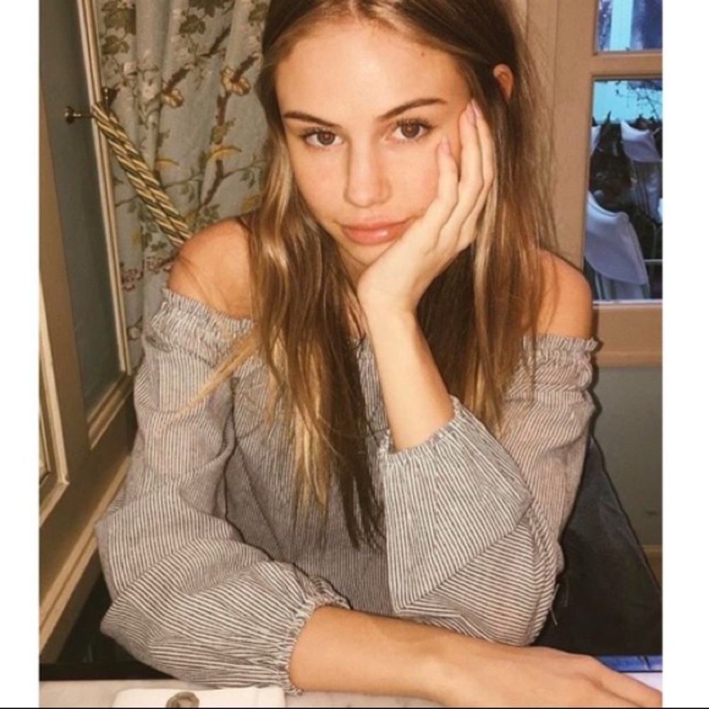 Brandy Melville Striped Off the Shoulder Top